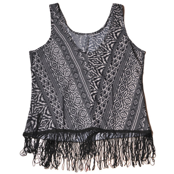 Blusa Corta Tirantes y Flecos Vidissima