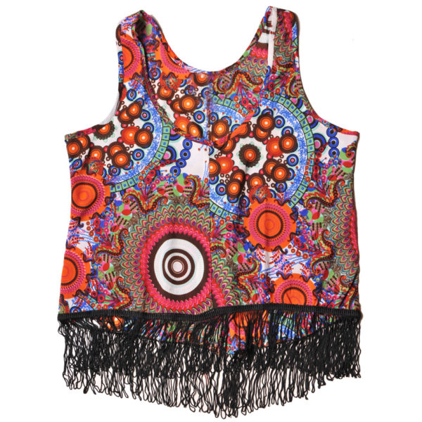 Blusa Corta Tirantes y Flecos Vidissima