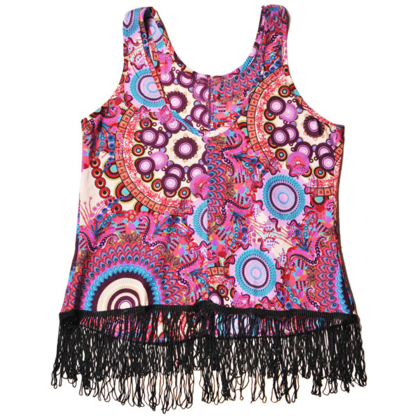 Blusa Corta Tirantes y Flecos Vidissima