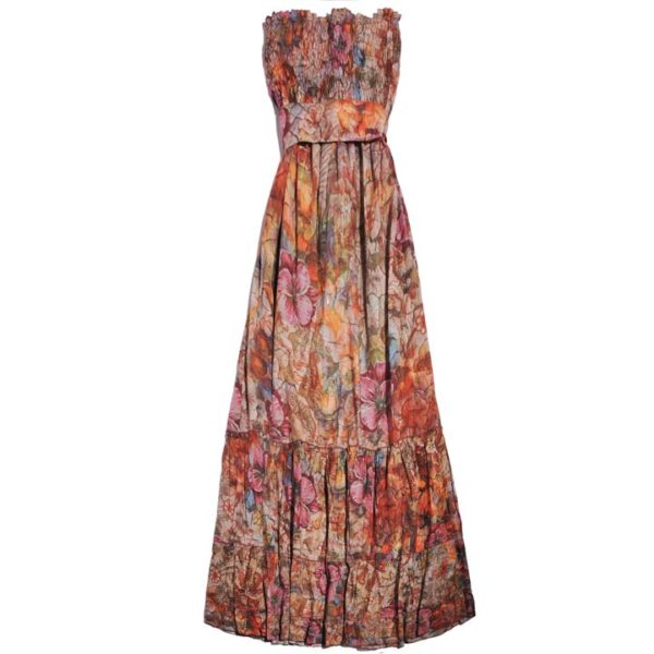 Vestido Strapless Largo de Algodón Vidissima