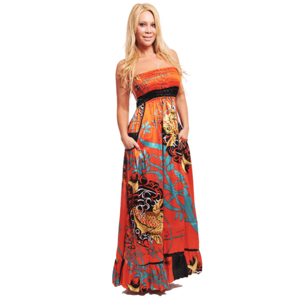 Vestido Strapless Largo de Satín