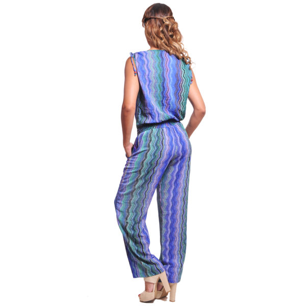 Jumper Top/Pantalón Palazzo con Escote Pico Profundo Vidissima