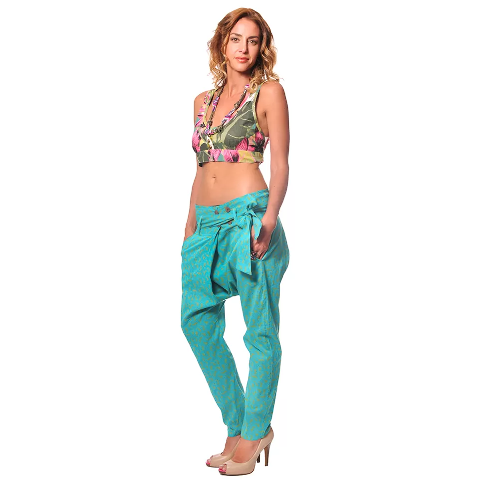 Pantalón con Tiro Bajo de Algodón