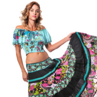Falda Larga con Borlitas Vidissima