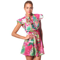 Vestido Corto de Manga Drapeada Vidissima