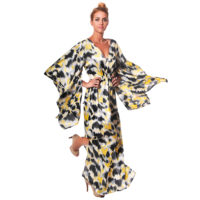 Vestido Largo con Mangas de Kimono en Satín Vidissima