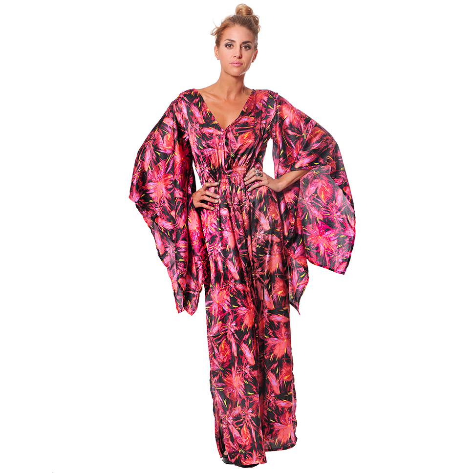 Largo Mangas Kimono en Satín - Vidissima