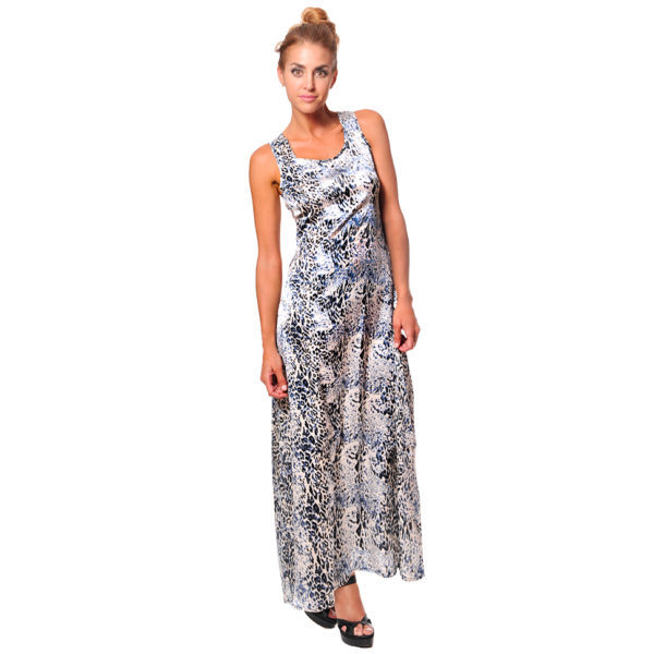 Vestido Largo de Espalda Cruzada y Satín Vidissima