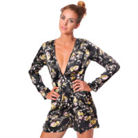 Romper Top/Short Manga Larga de Satín Vidissima