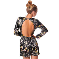 Romper Top/Short Manga Larga de Satín Vidissima