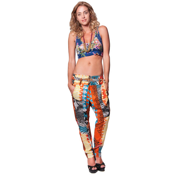 Pantalón con Tiro Bajo de Poliester