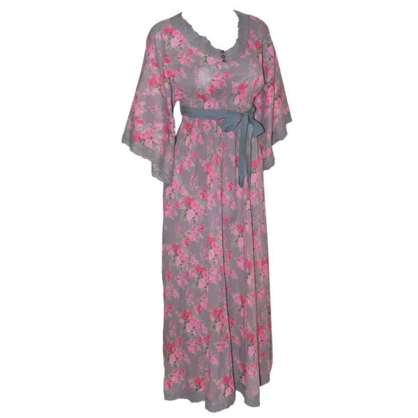 Vestido Largo con Mangas de Kimono y Encajes - Imagen 4