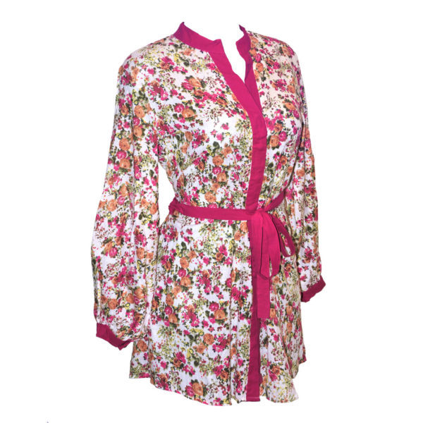 Vestido Corto/Blusón de Manga Larga y Botones - Imagen 4