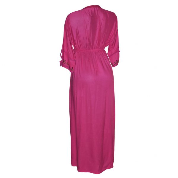 Vestido Largo Manga Larga con Bordado - Imagen 2