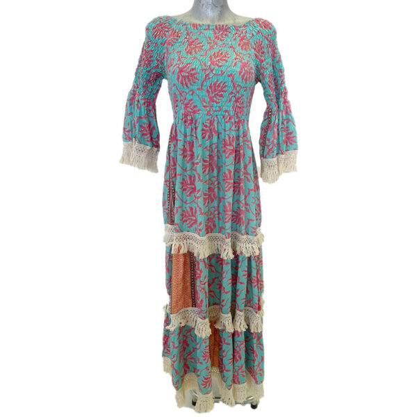 Vestido Acanalado con Flecos 1 01