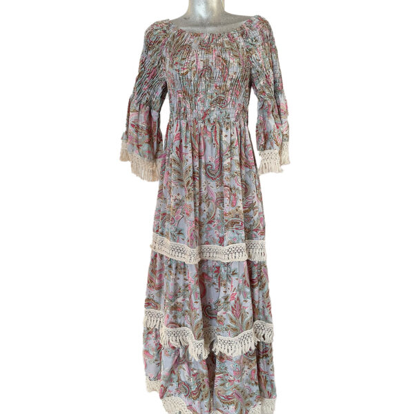 Vestido Acanalado con Flecos 4 01