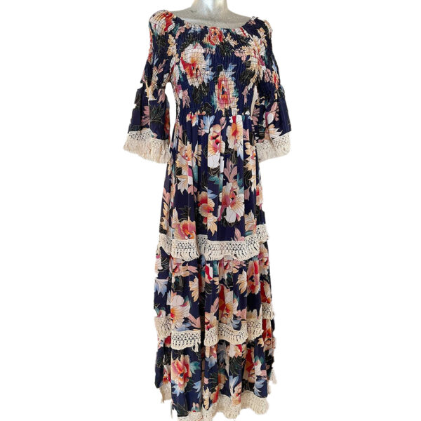Vestido Acanalado con Flecos 5 01