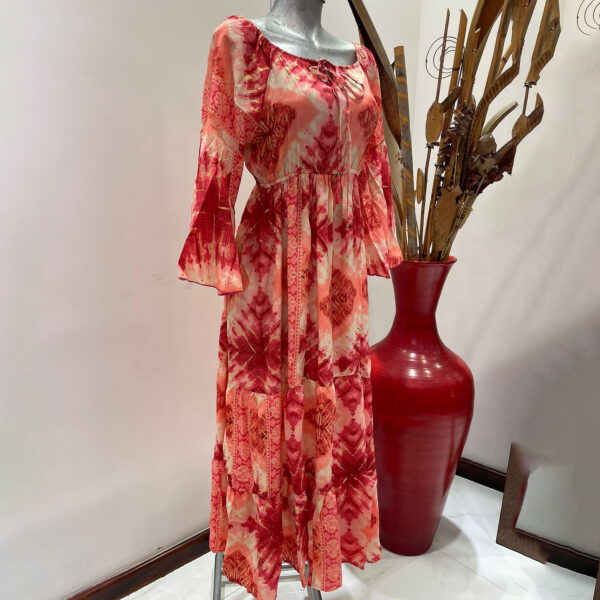 Vestido de Cuello Arresortado sin Adornos - Imagen 9