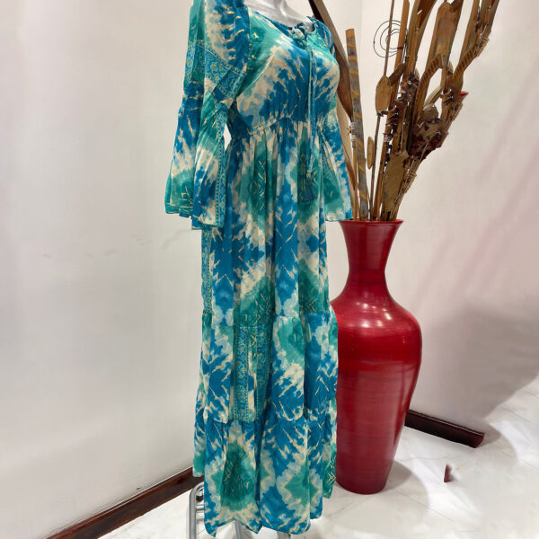 Vestido de Cuello Arresortado sin Adornos - Imagen 12